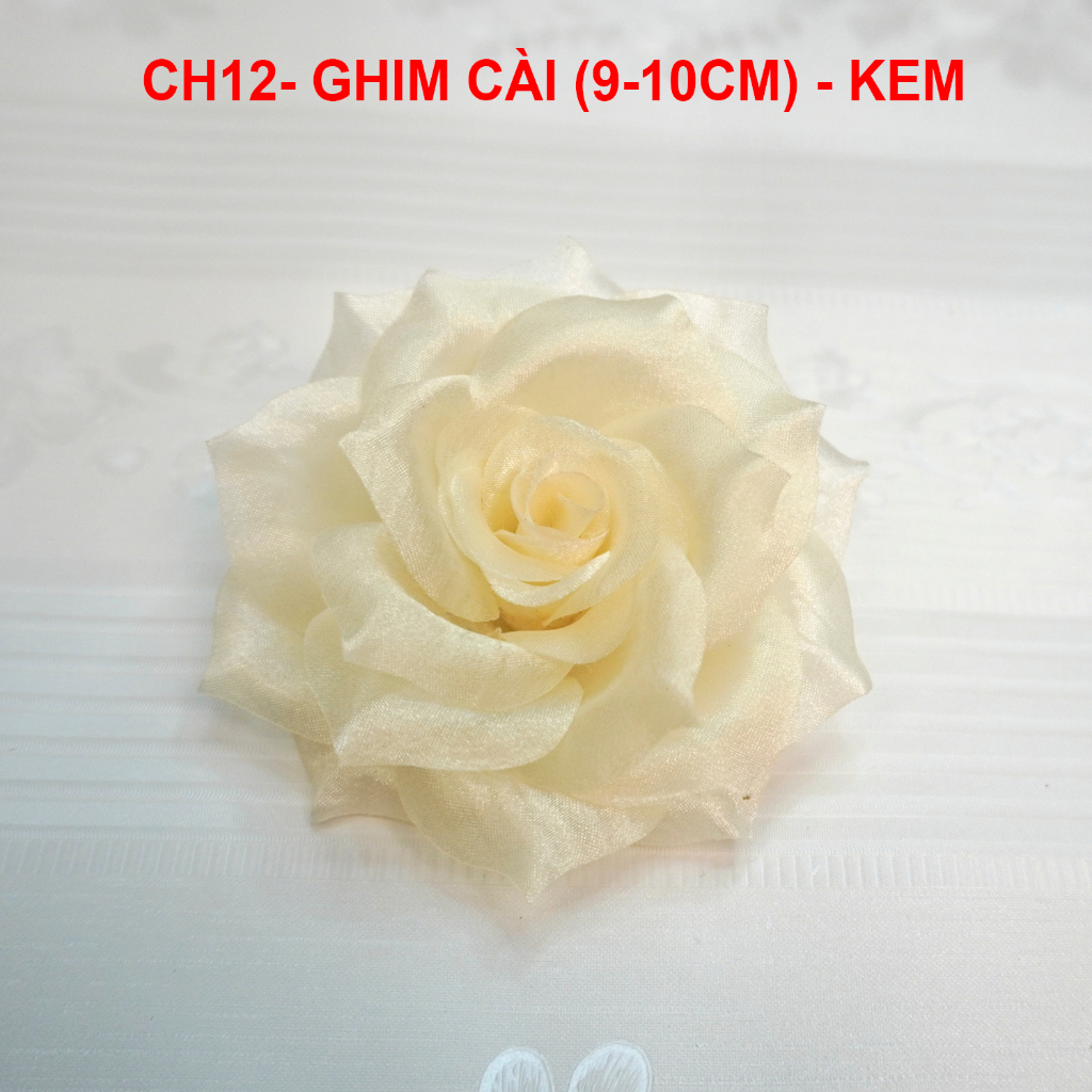 GOTI - Tag Hoa Voan Cài Áo, Kiểu Cài Áo Hoa Có Ghim, Trâm Cài, Hoa Cài Áo Váy Handmade, Cài Áo Hoa Voan Màu Pastel CH12