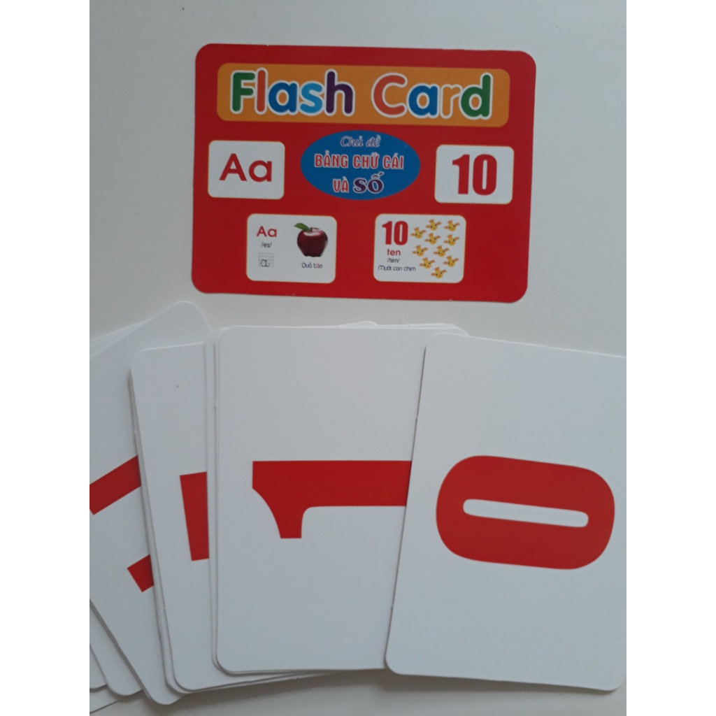 Thẻ học chủ đề chữ và số to rõ ràng cho bé