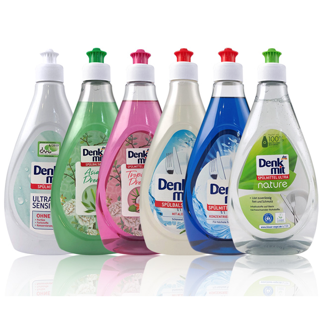 Denkmit nước rửa bát đậm đặc chai 500ml với 6 mùi để lựa chọn gồm sả, dừa, lô hội, oải hương... hàng nội địa Đức