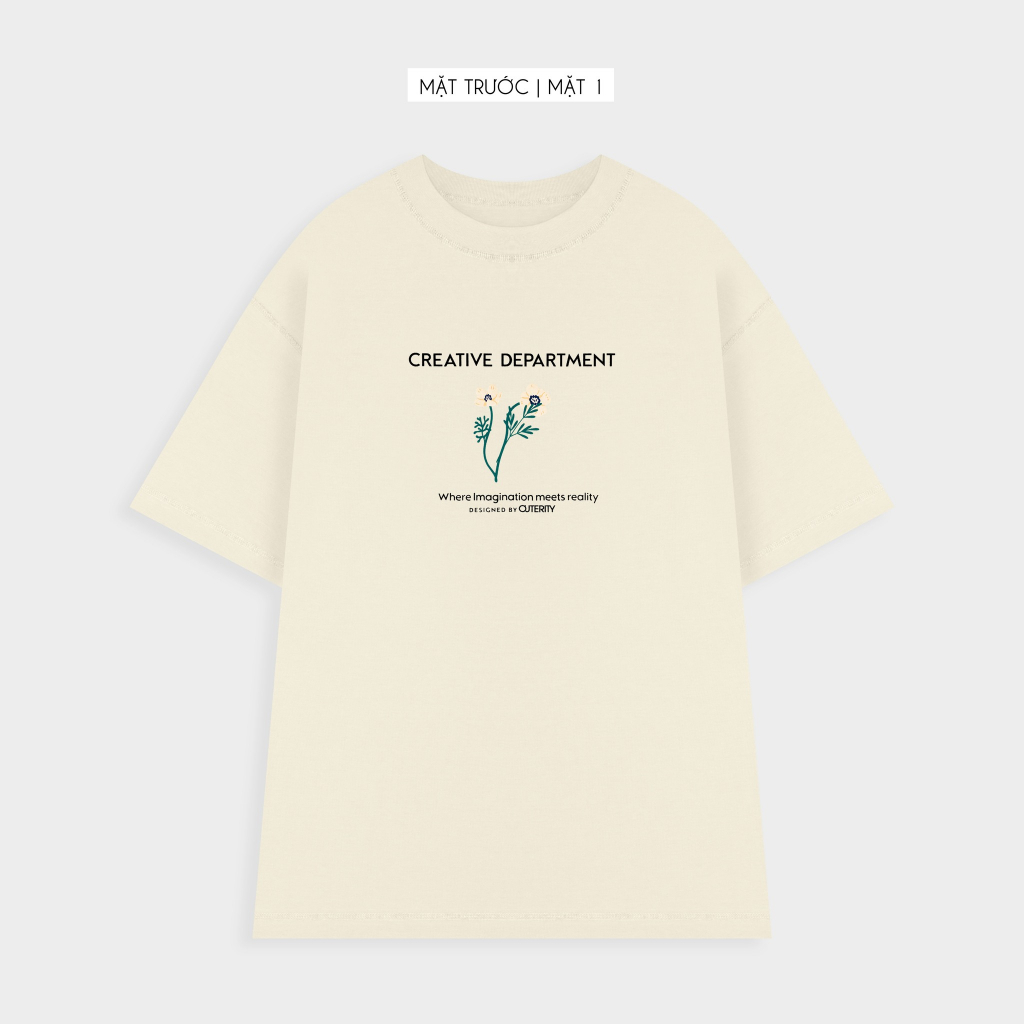 Áo Thun 2 Mặt Nam Nữ Unisex Outerity Double Tee Collection - Flowers / Trắng, Đen Att05