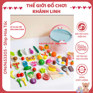 Đồ chơi củ quả thực phẩm nấu ăn băng gỗ cho bé DÍNH NAM CHÂM-Dochoikhanhlinh