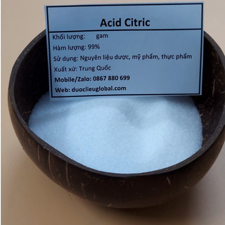 Acid citric nguyên liệu dược mỹ phẩm thực phẩm axit citric hàm lượng 99% cấp Mỹ phẩm thực phẩm