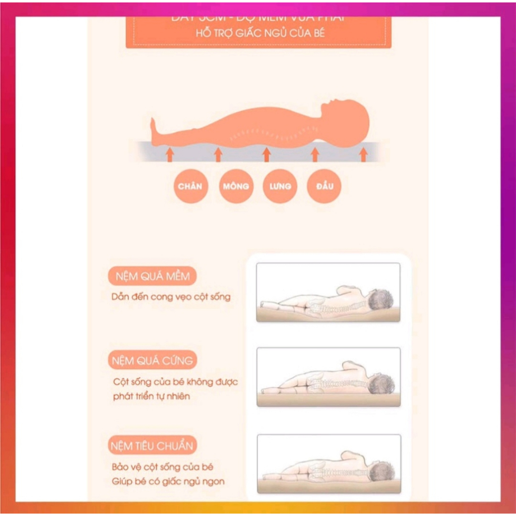 ĐỆM XƠ DỪA CAO CẤP DÀNH CHO BÉ YÊU KT: 105*60*5cm - PAULO STORE