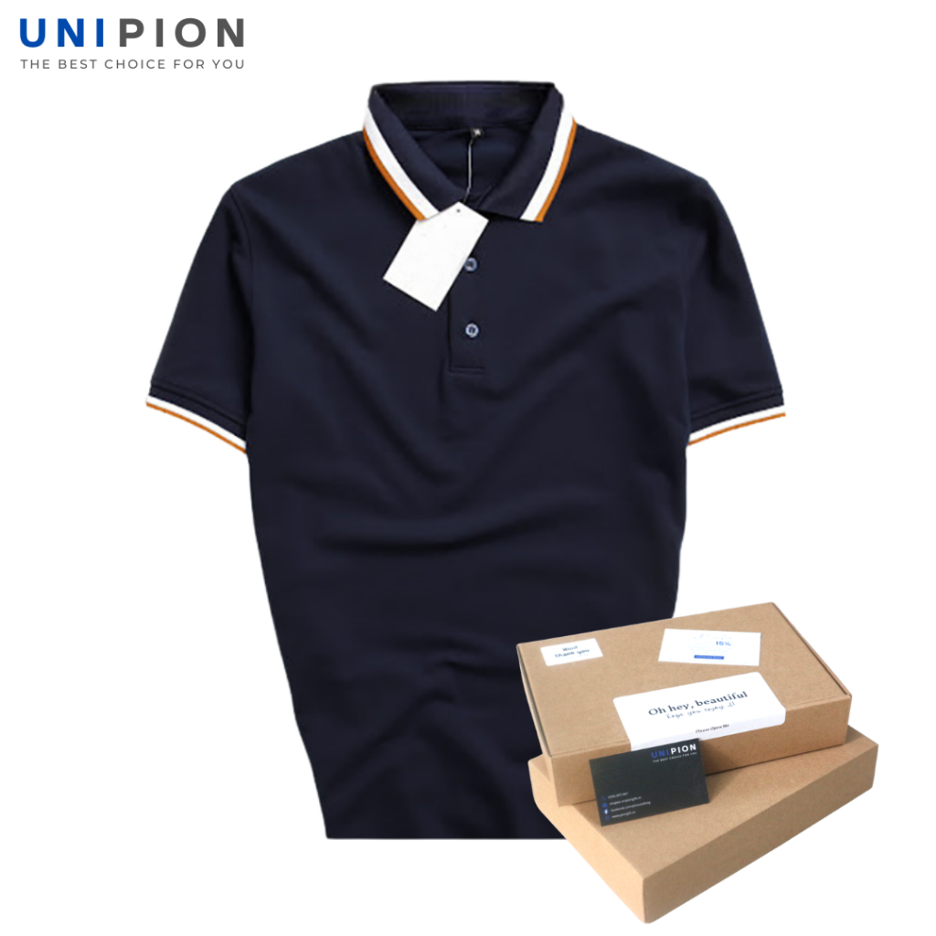 Áo POLO Nam UNIPION ngắn tay chất Cá sấu Cotton CVC bo viền thanh lịch, sang trọng kèm hộp quà tặng