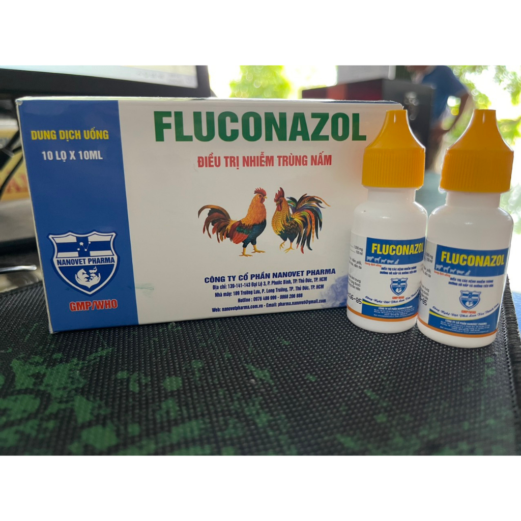 FLUCONAZOL 10ML - NẤM PHỔI, NẤM DIỀU, NẤM ĐƯỜNG TIÊU HÓA, NẤM DA TRÊN GIA CẦM