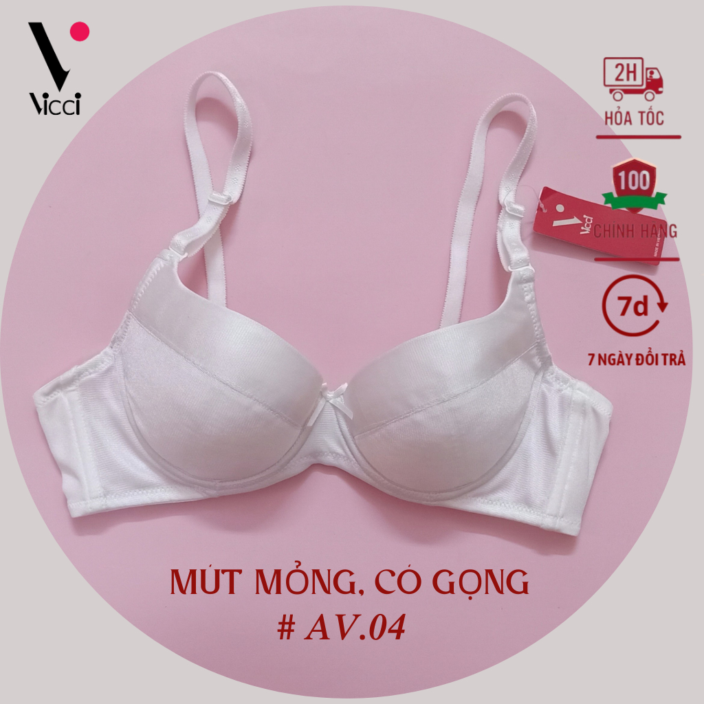 Áo ngực nữ Vicci AV.04 mỏng, có gọng ôm ngực màu trắng