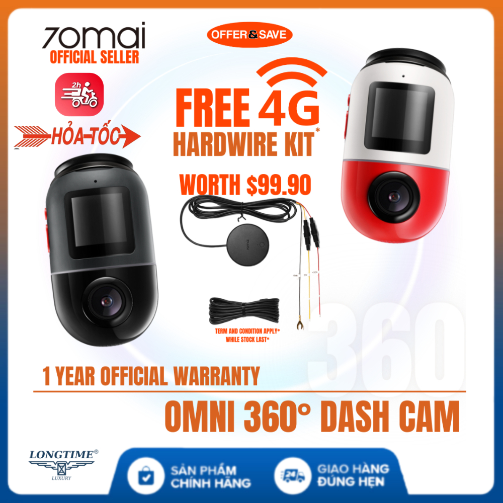 Camera Hành Trình 70mai Dash Cam Omni X200 Giám Sát Từ Xa Bằng Mạng 4G, Điều Khiển Xoay 360 Độ , Siêu Hot 2023