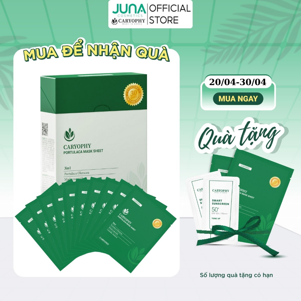 Mặt nạ giảm mụn thâm Caryophy Portulaca Mask Sheet (Hộp 10 miếng)