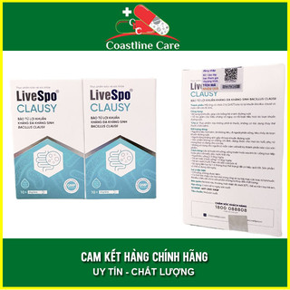 Bào tử lợi khuẩn LiveSpo Clausy (Hộp 10 ống) - Bổ sung men vi sinh, cân bằng hệ đường ruột, hỗ trợ tiêu hóa - CLC