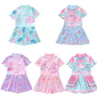 13-30kg Đồ bơi liền váy có kèm quần đùi bên trong cho bé gái. Đồ bơi cho bé gái, Bộ bơi bé gái