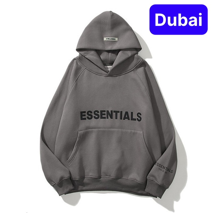 ÁO KHOÁC HOODIE NAM NỮ UNISEX CHẤT NỈ IN CHỮ ESSENTINAL PHONG CÁCH SANG CHẢNH - DUBAI FASHION