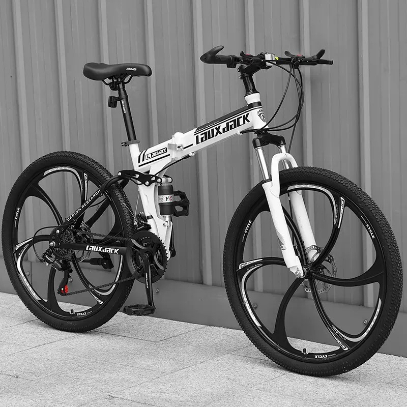 xe đạp gấp lauxjack 26 inch 21 tốc độ thay đổi giảm xóc trước sau, xe đạp phanh đĩa, xe đạp leo núi lauxjack