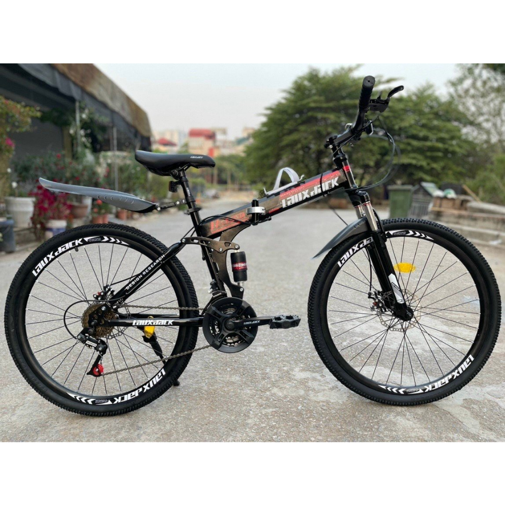 Xe đạp gấp lauxjack 26 inch 21 tốc độ thay đổi giảm xóc trước sau, xe đạp phanh đĩa, xe đạp leo núi lauxjack