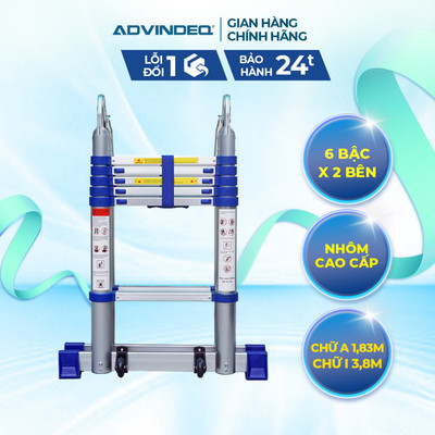 Thang nhôm chữ A rút gọn tiện lợi Advindeq ADT706B - Hàng chính hãng - Bảo hành 24 tháng