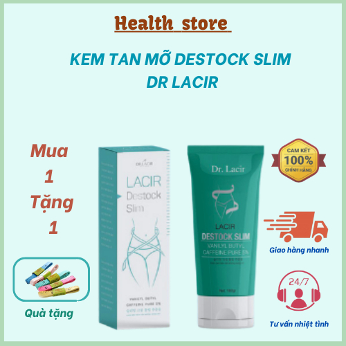 Kem tan mỡ health store kem tan mỡ bụng Destock Slim Dr Lacir đào thải mỡ thừa giúp da săn chắc min màng
