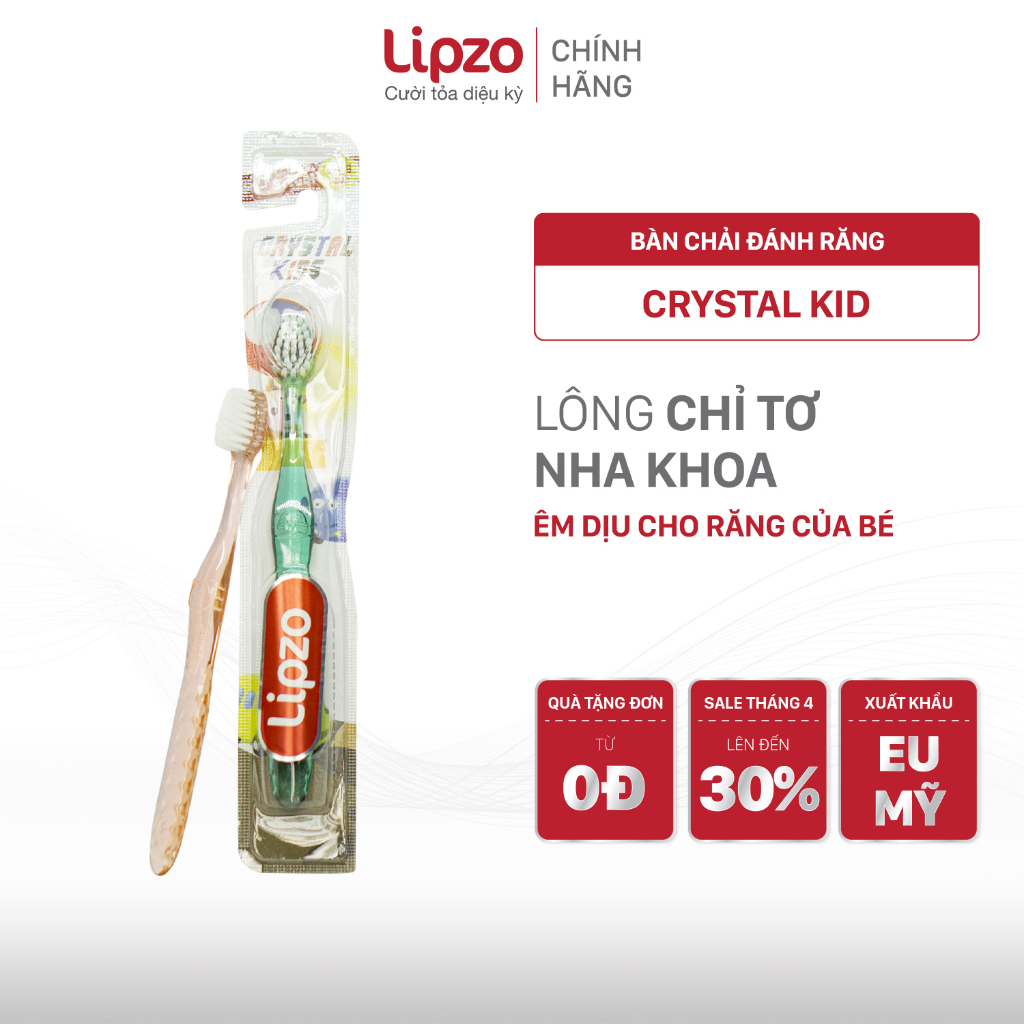 Bàn Chải Đánh Răng Lipzo Crystal Kids Lông Chỉ Tơ Nha Khoa Kháng Khuẩn