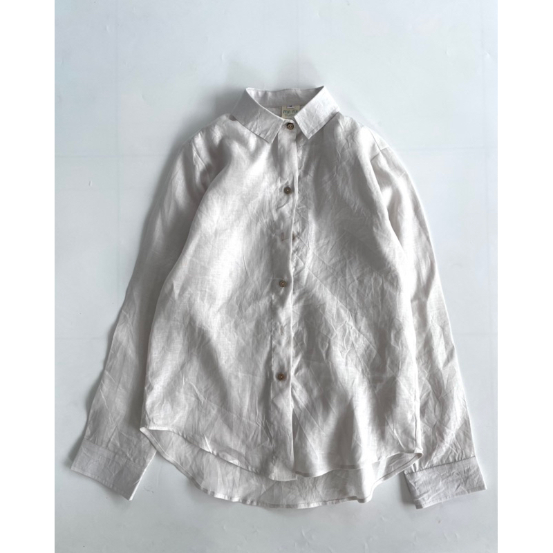 Áo sơ mi linen kiểu Pháp màu xám trắng - PREMIUM ESSENTIAL