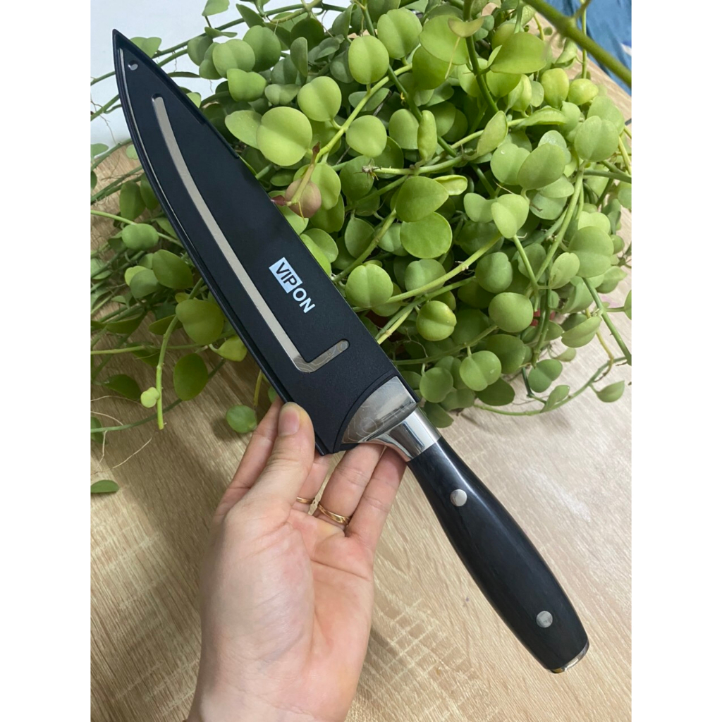 Dao thái Thuỵ sĩ siêu bén Không rỉ sét, dài 32cm dày 2.0mm Cán gỗ mun