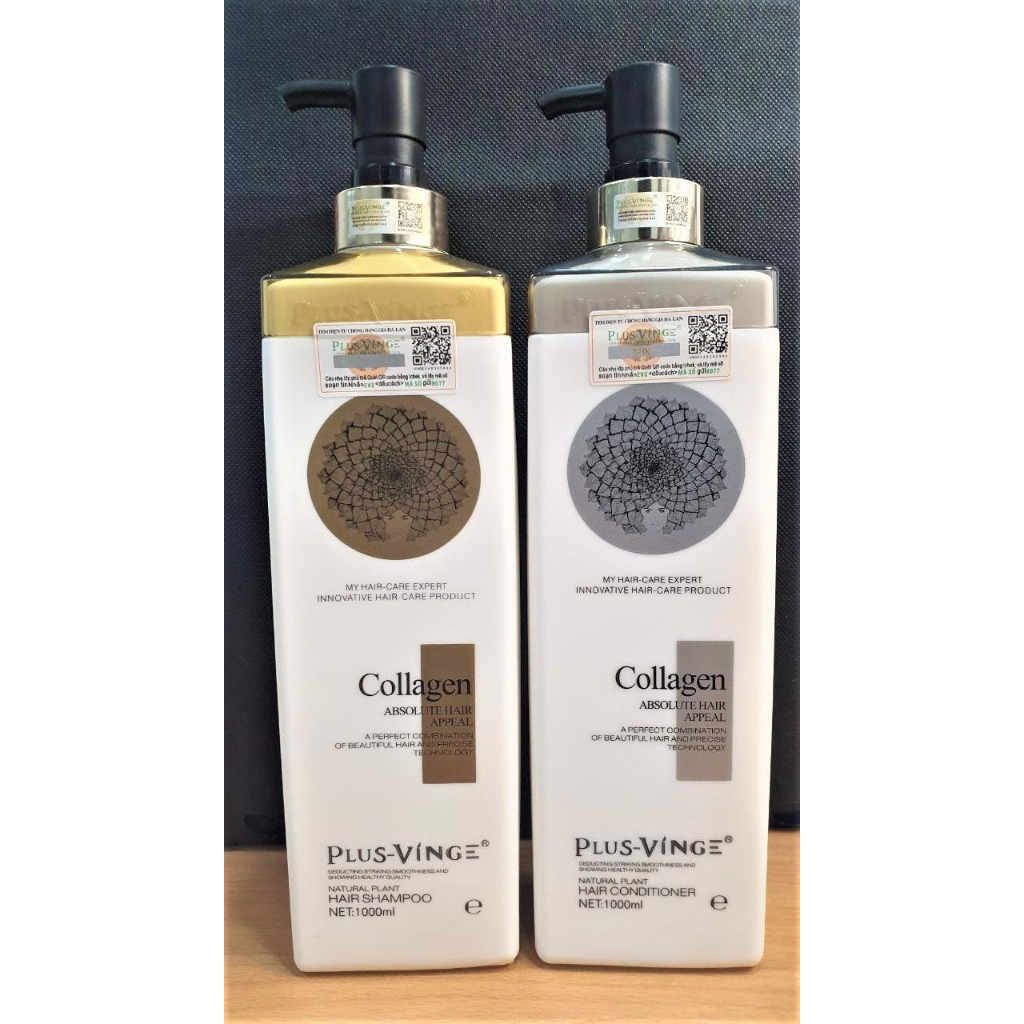 Dầu Gội COLLAGEN VINGE PLUS 1000ML CHÍNH HÃNG - VINGER Plus Trắng Hương Nước Hoa