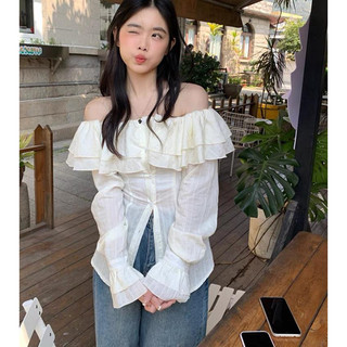Áo sơ mi trễ vai bèo tay bo by Samhyewear
