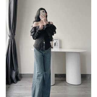 Áo sơ mi trễ vai bèo tay bo by Samhyewear