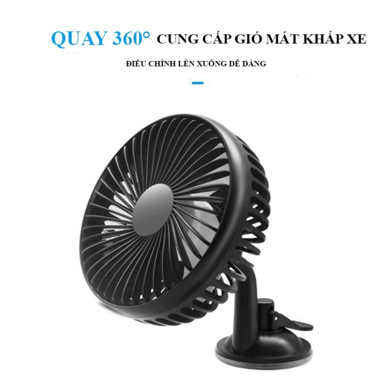 Quạt mini ô tô AHACAR quạt đơn mini usb 12v 24v phụ kiện ô tô trang trí nội thất ô tô