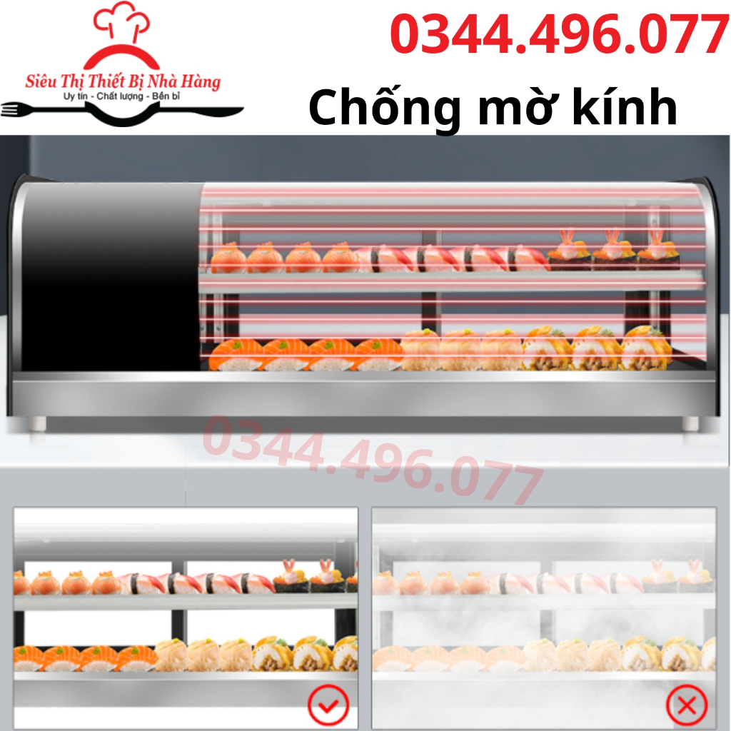 TỦ SUSHI-SASHIMI, tủ lạnh trưng bày sushi 2 tầng, tủ mát trưng bày bánh kem mini BẢO HÀNH 12 THÁNG.