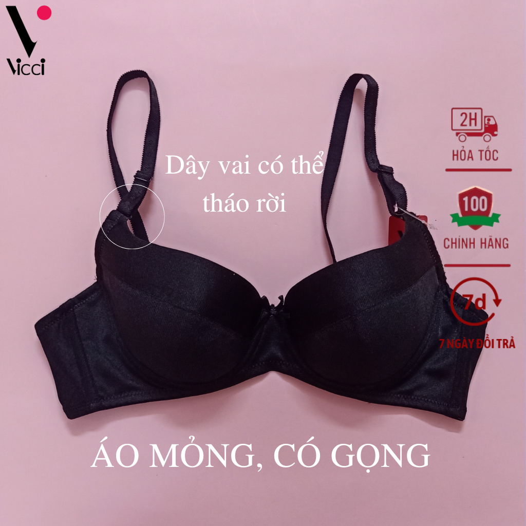 Áo ngực nữ Vicci AV.04 mỏng, có gọng ôm ngực màu đen