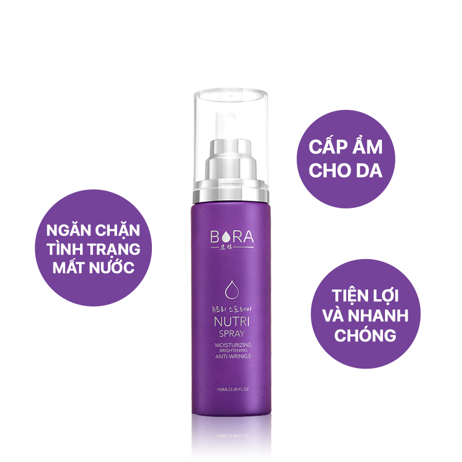 Xịt Khoáng Dưỡng Ẩm Tế Bào Gốc BORA NUTRI SPRAY Cấp Ẩm Dịu Da Tức Thời Chai 120ml