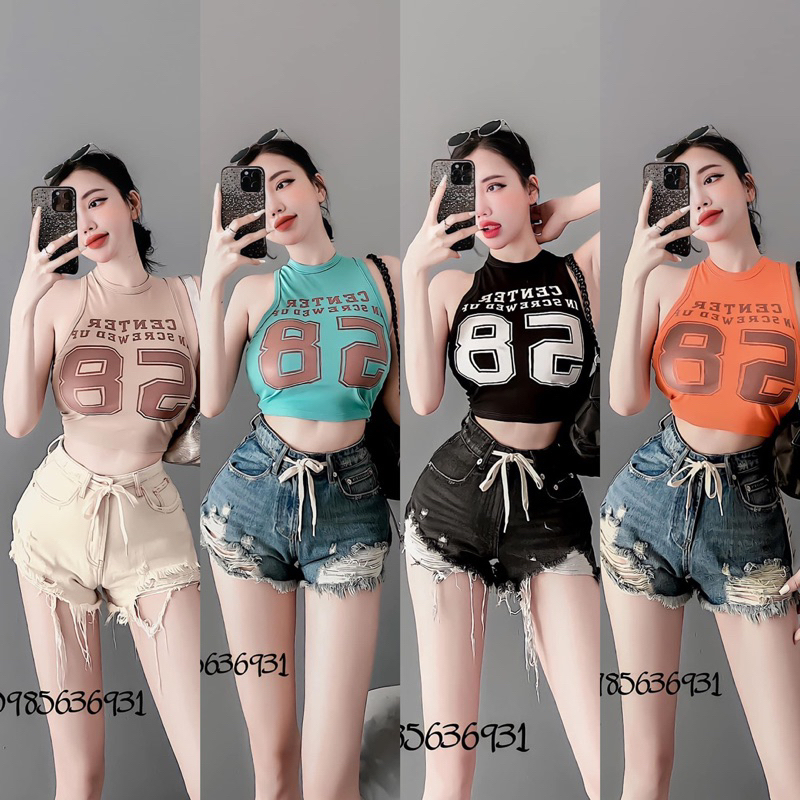 Áo Thun 3 Lỗ Croptop 58 CENTER Sát Nách ....