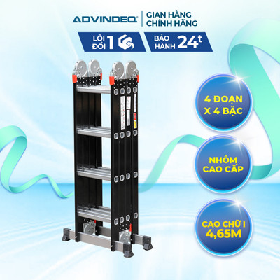 Thang nhôm gấp đa năng 4 đoạn Advindeq ADM104,thang gấp với nhiều tư thế khác nhau như A, L, U, M, I