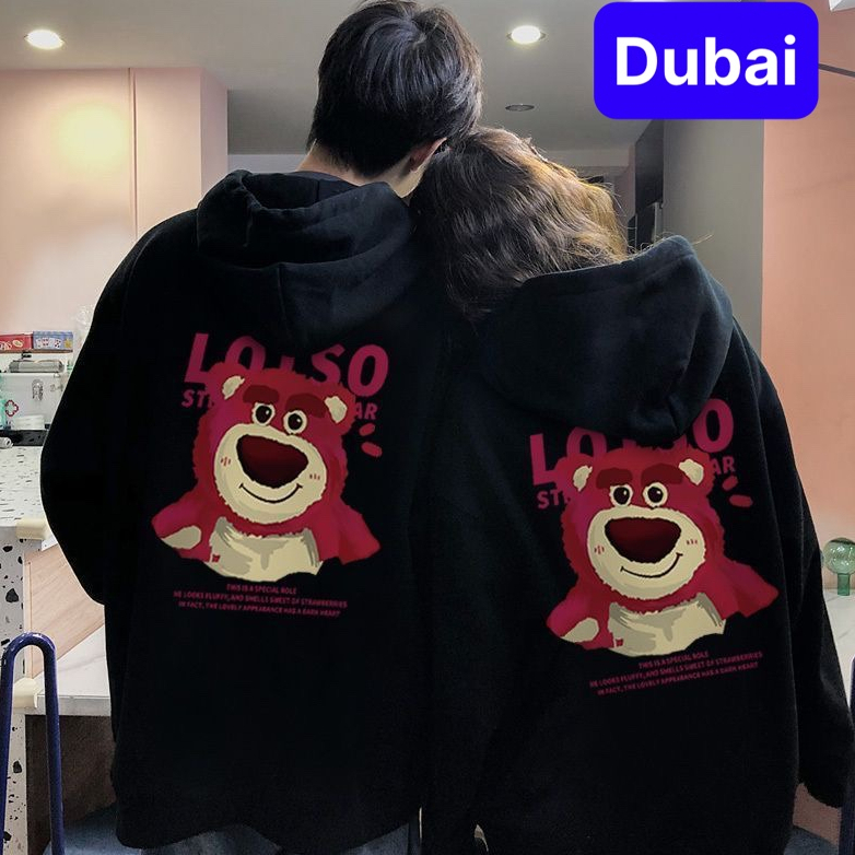 ÁO KHOÁC HOODIE NAM NỮ UNISEX CHẤT NỈ HÌNH GẤU HỒNG LOTSO PHONG CÁCH HOT TREND 2023 - DUBAI FASHION