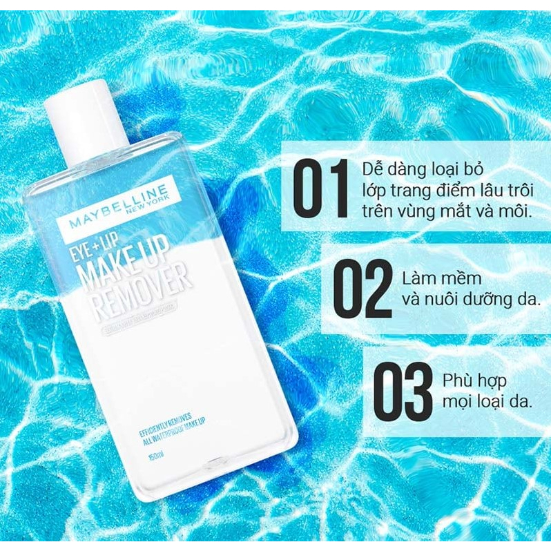 Nước Tẩy Trang Dành Cho Mắt Môi Maybelline Eye &amp; Lip Makeup Remover