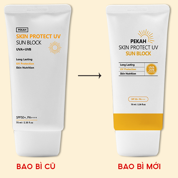 Kem Chống Nắng Pekah Vật Lý Bảo Vệ Khỏi Tia UV Skin Protect UV Sun Block SPF 50+ PA+++ 70ml