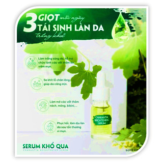 Serum khổ qua soherbs - tinh chất khổ qua mờ thâm trắng da phục hồi dưỡng da sau mụn 10ml - hương shop
