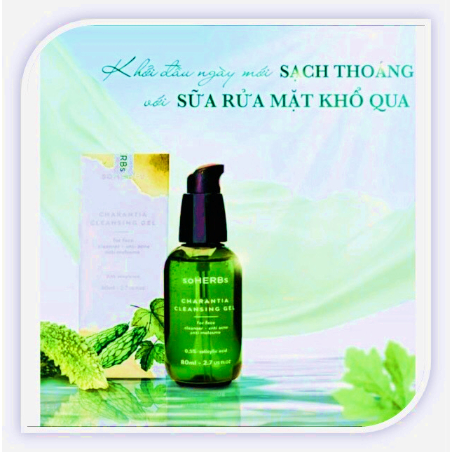 [ CHÍNH HÃNG 100%] Sữa Rửa Mặt Dạng Gel Tinh Chất Khổ Qua Cho Da Dầu Mụn , Nhạy Cảm Soherbs 80ml - Giảm Mụn Mờ Thâm