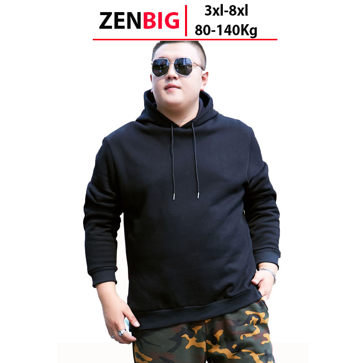Áo nỉ thu đông nam big size ZENBIG kiểu dáng hoodie, hàng bigsize dành cho người mập người béo 80 - 140kg