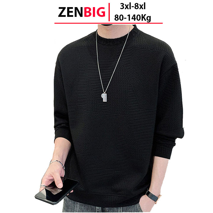 Áo nỉ thu đông nam ZENBIG dành cho người mập người béo kích thước big size, size từ 3xl - 8xl (80-140kg)