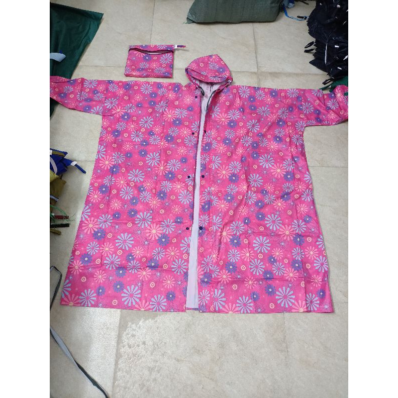 Áo mưa dây kéo hình bông ,sọc..