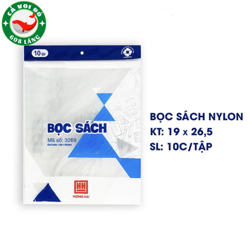 Bọc sách nylon Hồng Hà  3269 tập 10 chiếc