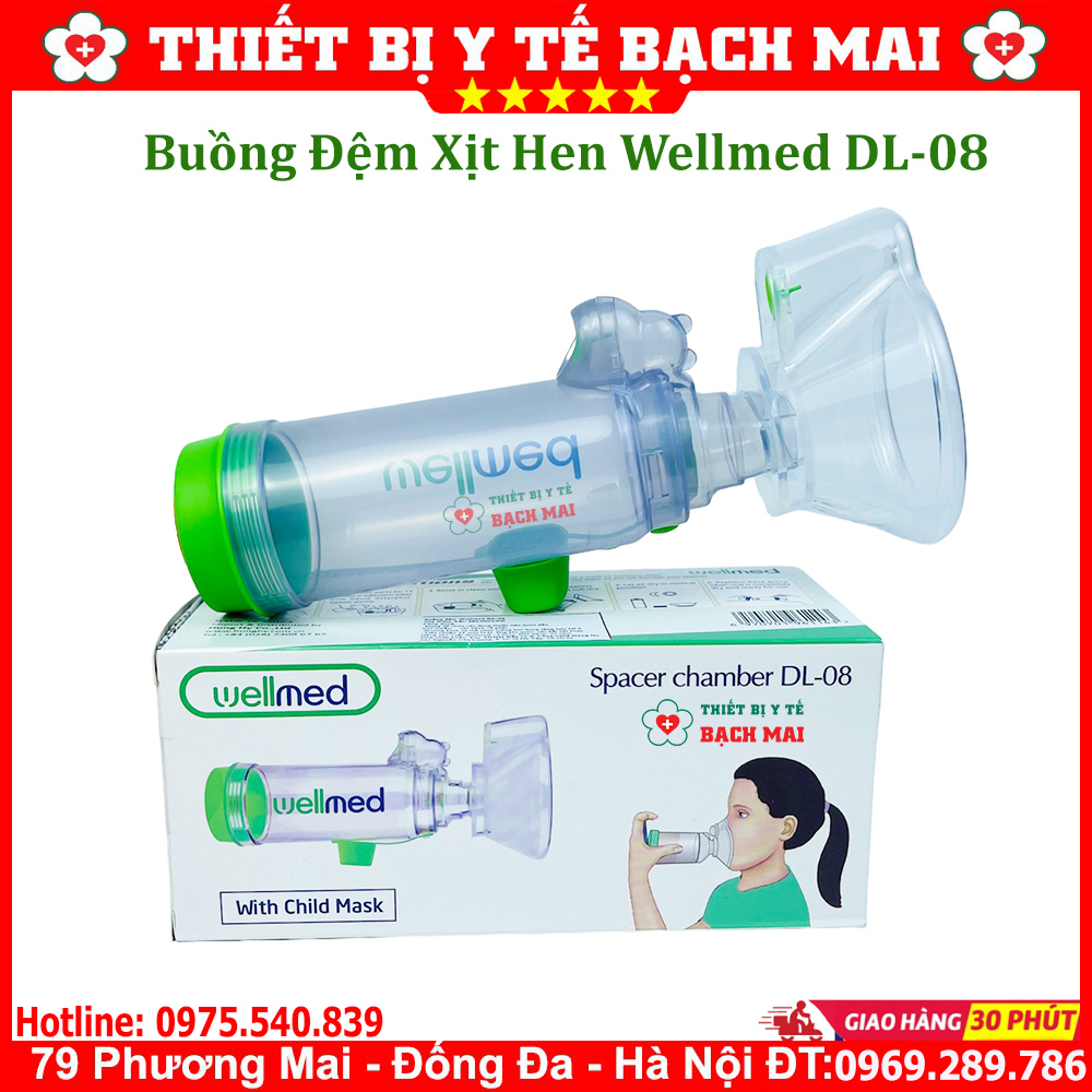 Buồng Đệm Wellmed DL-08 - Hỗ Trợ Hít Thuốc Đúng Liều Xịt Hen Hô Hấp