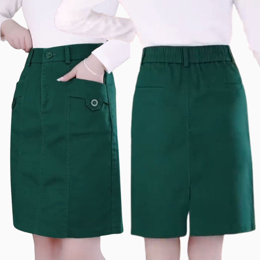 Chân Váy Nữ Kaki Ngắn Xanh Đen Dáng Chữ A Big Size Từ S->3XL - PT003