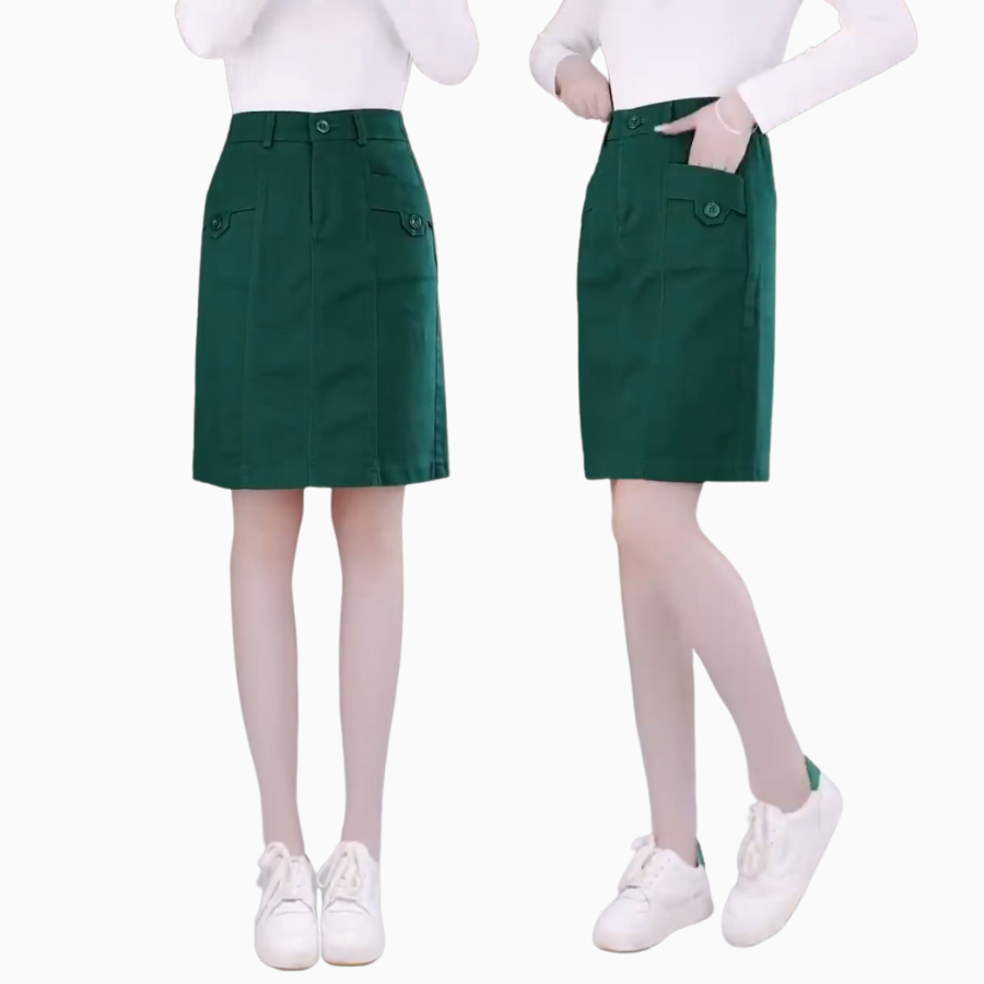 Chân Váy Nữ Kaki Ngắn Xanh Đen Dáng Chữ A Big Size Từ S->3XL - PT003