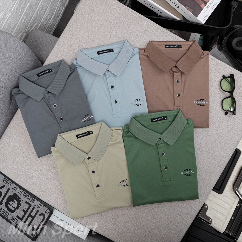 Áo thun polo nam kiểu dáng áo thun có cổ vải cá sấu thái co giãn 4 c