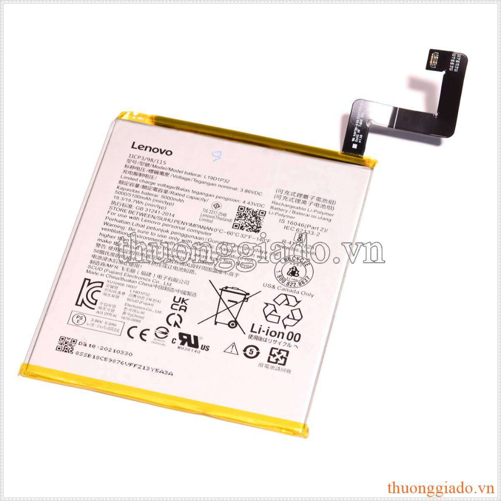 Pin Lenovo Tab M10 pin Li-Polymer 5100mAh L19D1P32
