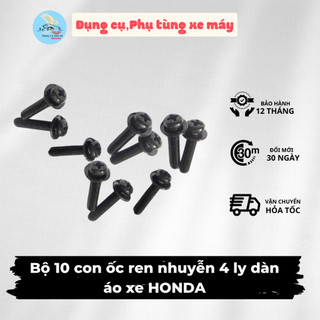 Bộ 10 con ốc ren nhuyễn 4 ly dàn áo xe honda