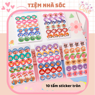 Sticker 24 miếng dán tròn