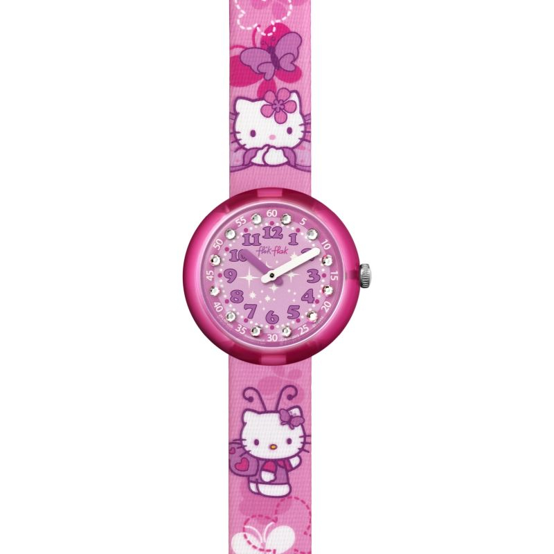 Đồng hồ đeo tay hãng Swatch Flik Flak Hello Kitty dành cho bé