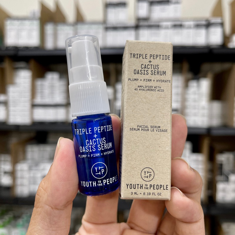 Tinh chất cho mắt và mặt Youth To The People Triple Peptide Hydrating + Firming Oasis Serum with Hyaluronic Acid - 3mL
