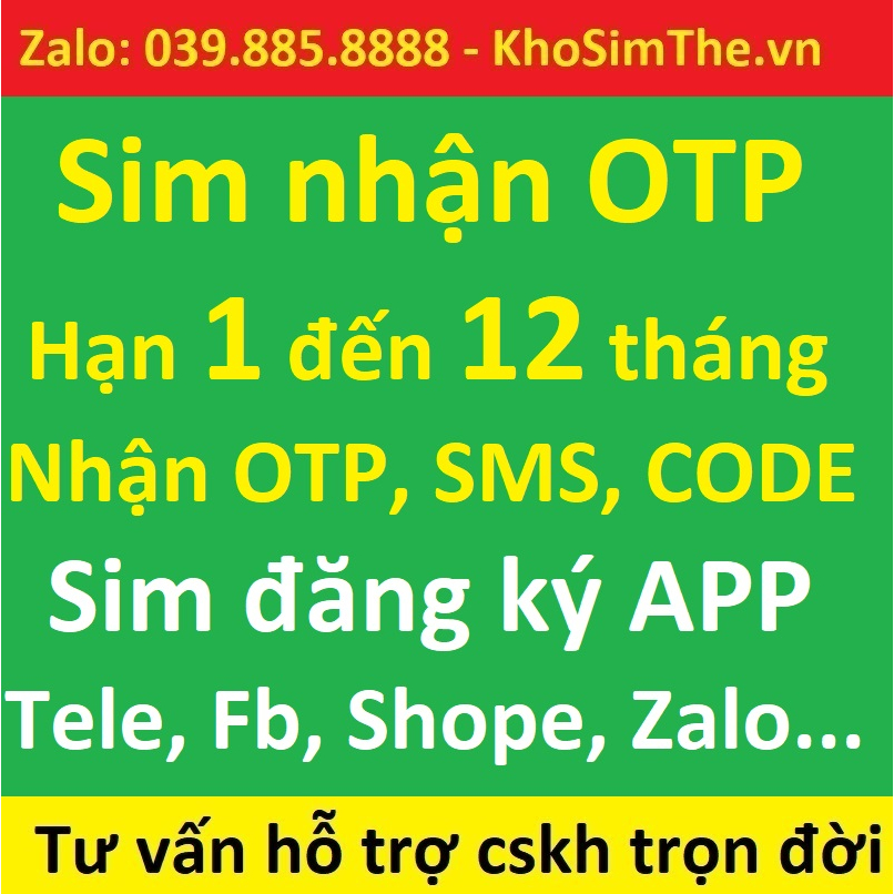 sim khuyến mại vietnamobile chuyên nhận sms, otp, lập tài khoản app shopee, laz, tki, zalo, Fbm wecha....